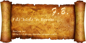 Fábián Bende névjegykártya
