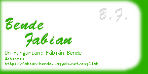 bende fabian business card